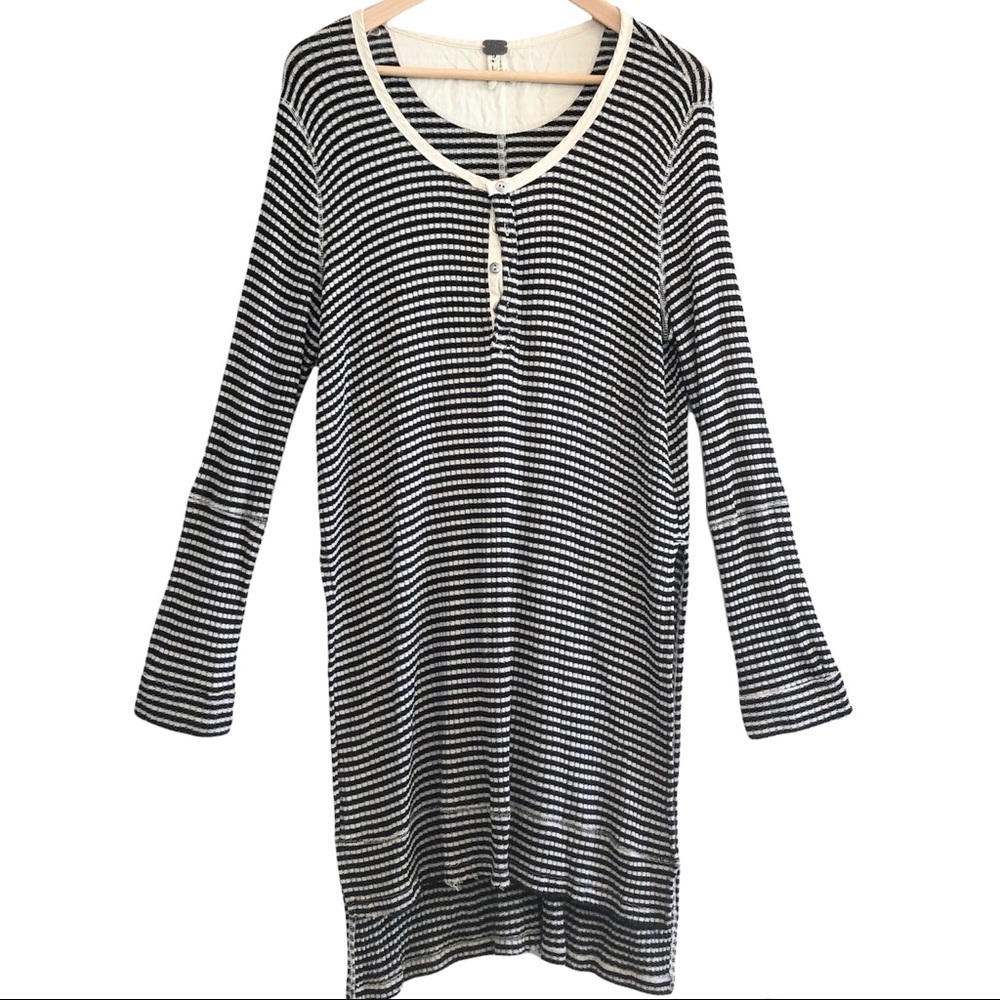 Free People Black and White Striped Top